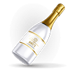 White Champagne Bottle